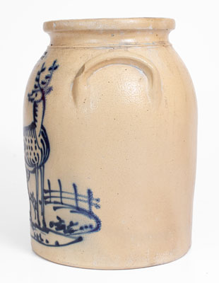 Outstanding J. & E. NORTON / BENNINGTON, VT Stoneware Jar w/ Elaborate Standing Deer Decoration