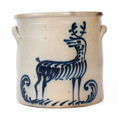 EDMANDS & CO (Charlestown, Mass.) Two-Gallon Stoneware Deer Crock