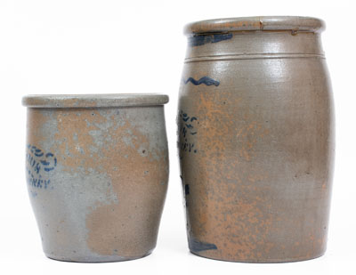 Two Stoneware Jars Stenciled GRIER BROS. / PUNXSUTAWNEY / PA