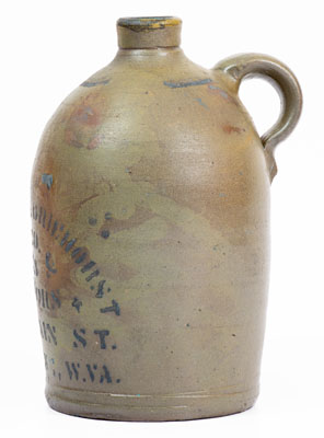 Half-Gallon Stoneware Jug w/ Wheeling, WV Advertising, circa 1880