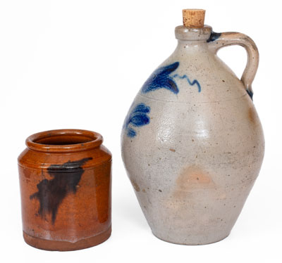 Two Pieces of Utilitarian Pottery, American, mid 19th century