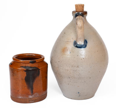 Two Pieces of Utilitarian Pottery, American, mid 19th century