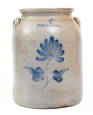 CHARLESTOWN (Boston Area, Massachusetts) Two-Gallon Stoneware Jar, mid 19th century