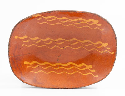 Slip-Decorated Pennsylvania Redware Loaf Dish, second quarter 19th century