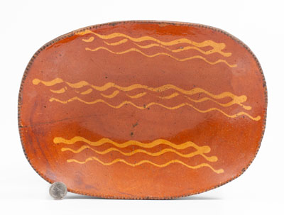 Slip-Decorated Pennsylvania Redware Loaf Dish, second quarter 19th century