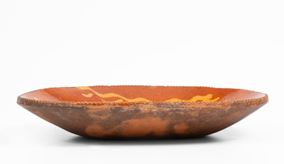 Slip-Decorated Pennsylvania Redware Loaf Dish, second quarter 19th century