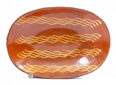 Large-Sized Pennsylvania Redware Loaf Dish, second quarter 19th century