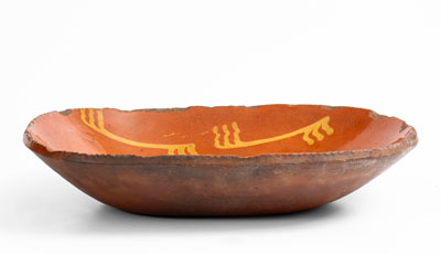 Slip-Decorated PA Redware Loaf Dish, second quarter 19th century