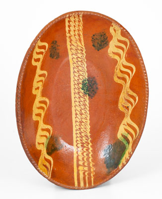 Slip-Decorated Pennsylvania Redware Loaf Dish, late 18th or early 19th century