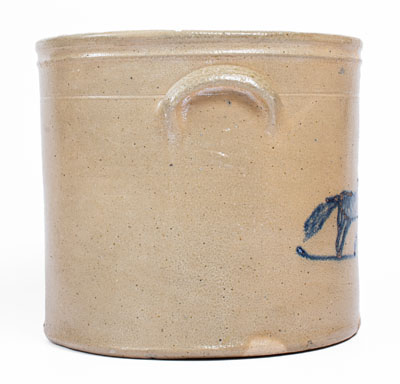 Exceedingly Rare A.O. WHITTEMORE. / HAVANA, N.Y. Stoneware Crock w/ Cobalt Horses Decoration