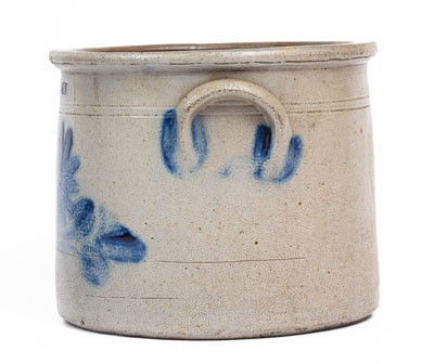 One-Gallon J.W. COWDEN (Harrisburg, Pennsylvania) Stoneware Crock, c1861-1865