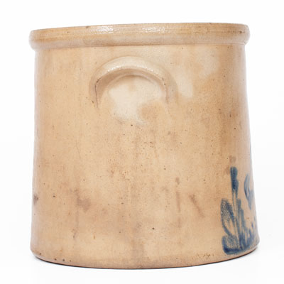 Stoneware Crock w/ Cobalt Chicken Pecking Corn Decoration, attrib. Brady & Ryan, Ellenville, NY