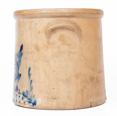 Stoneware Crock w/ Cobalt Chicken Pecking Corn Decoration, attrib. Brady & Ryan, Ellenville, NY