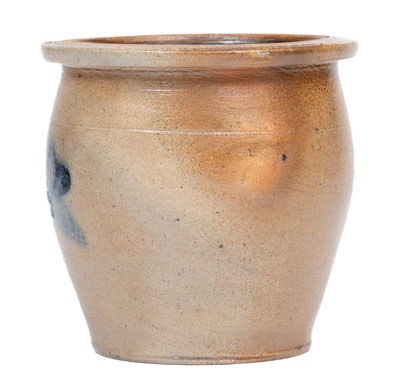 Fine Small-Sized Central Pennsylvania Stoneware Jar w/ Cobalt Floral Decoration, c1875