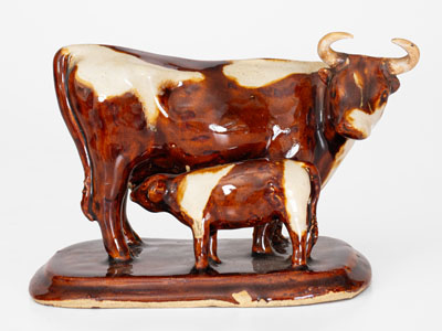 Monmouth Stoneware Co, Illinois or Red Wing Stoneware Co, Minnesota Cow and Calf Figural