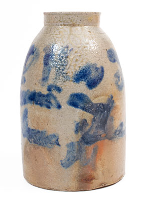 Cobalt-Decorated Ohio Stoneware Canning Jar, Inscribed 