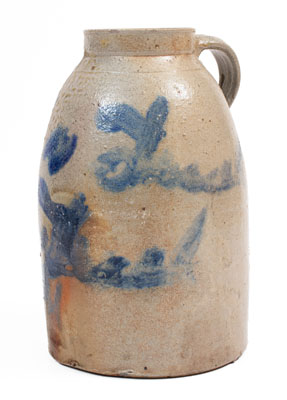 Cobalt-Decorated Ohio Stoneware Canning Jar, Inscribed 