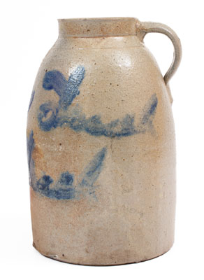 Cobalt-Decorated Ohio Stoneware Canning Jar, Inscribed 