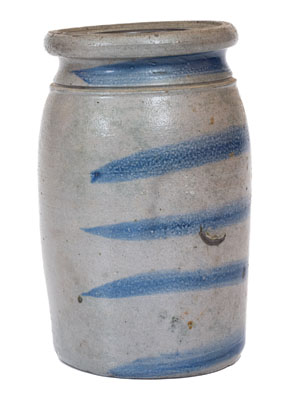 Stoneware Canning Jar w/ Cobalt Stripe Decoration, Western Pennsylvania origin, circa 1880