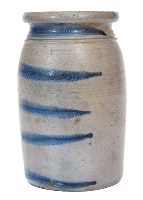 Stoneware Canning Jar w/ Cobalt Stripe Decoration, Western Pennsylvania origin, circa 1880