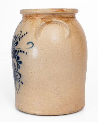 Two-Gallon J. NORTON & CO. / BENNINGTON, VT. Stoneware Jar w/ Large Cobalt Floral Decoration