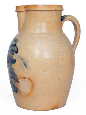 Rare HARRISBURG, PA Stoneware Pitcher w/ Elaborate Decoration, attrib. John Young, circa 1856-58