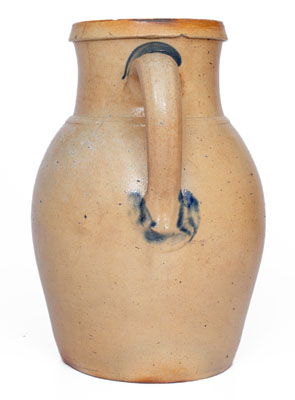 Rare HARRISBURG, PA Stoneware Pitcher w/ Elaborate Decoration, attrib. John Young, circa 1856-58