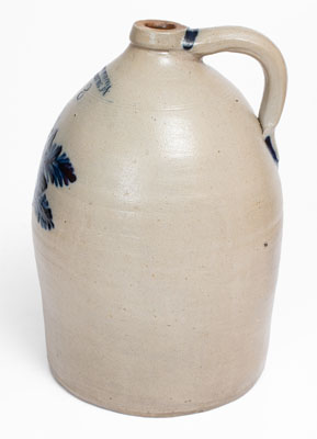 Three-Gallon COWDEN & WILCOX / HARRISBURG, PA Stoneware Jug w/ Floral Decoration