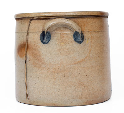 Four-Gallon COWDEN & WILCOX/ HARRISBURG, PA Stoneware Crock w/ Cobalt Bird on Stump