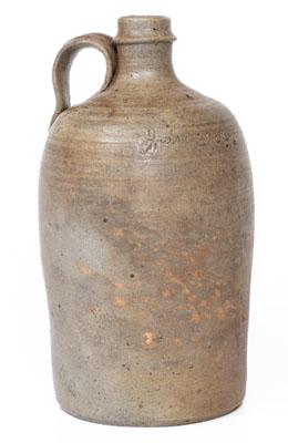 Salt-Glazed North Carolina Stoneware Jug with Incised Name, circa 1880