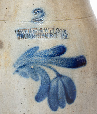 Two-Gallon COWDEN & WILCOX / HARRISBURG, PA Stoneware Pitcher