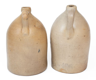 Two Cobalt-Decorated Stoneware Advertising Jugs, Northeastern U.S. origin, circa 1875