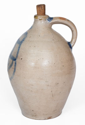 Unusual Stoneware Jug w/ Stylized Cobalt Decoration, Northeastern U.S. origin, circa 1825