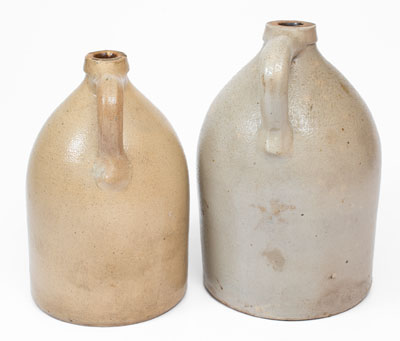 Two Cobalt-Decorated Stoneware Jugs, Norton Family, Bennington, Vermont, c1855-70