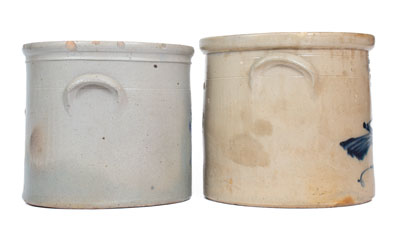 Two Cobalt-Decorated Stoneware Crocks, Northeastern U.S. origin, circa 1875