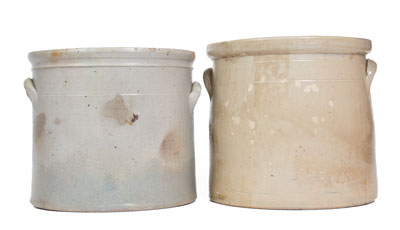 Two Cobalt-Decorated Stoneware Crocks, Northeastern U.S. origin, circa 1875