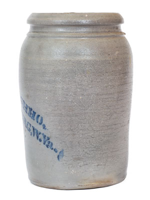 A.P. DONAGHHO / PARKERSBURG, W.Va. Cobalt-Decorated Stoneware Jar