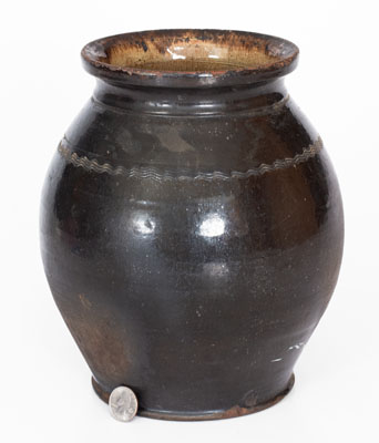 Glazed American Redware Jar, possibly Hagerstown, Maryland, early 19th century