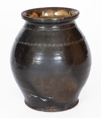 Glazed American Redware Jar, possibly Hagerstown, Maryland, early 19th century