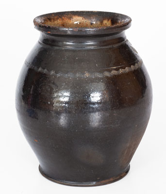 Glazed American Redware Jar, possibly Hagerstown, Maryland, early 19th century