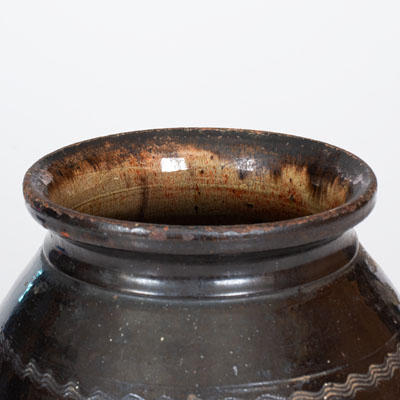 Glazed American Redware Jar, possibly Hagerstown, Maryland, early 19th century