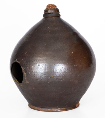 Very Rare Altered Redware Jug Birdhouse, probably John Snavely, Hagerstown, MD / Shepherdstown, WV