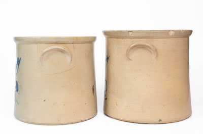 Lot of Two: BALLARDVALE, MA Stoneware Bird Crocks