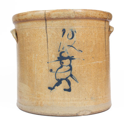 Scrace 12 Gal. Ohio Stoneware Crock w/ Marching Man Decoration