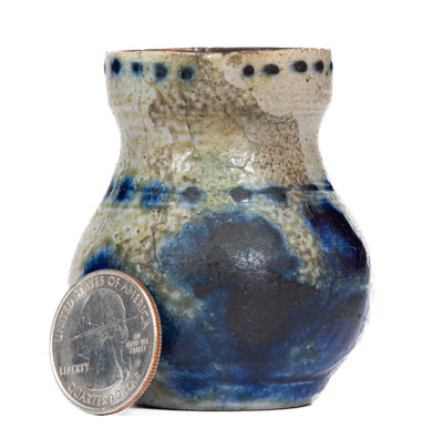 Miniature Cobalt-Decorated Stoneware Pitcher, probably New York State origin