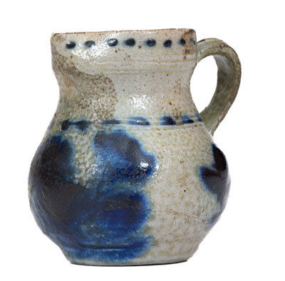 Miniature Cobalt-Decorated Stoneware Pitcher, probably New York State origin