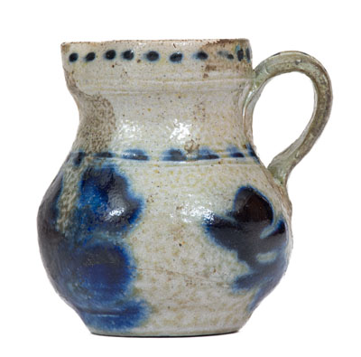 Miniature Cobalt-Decorated Stoneware Pitcher, probably New York State origin