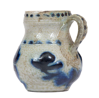 Miniature Cobalt-Decorated Stoneware Pitcher, probably New York State origin