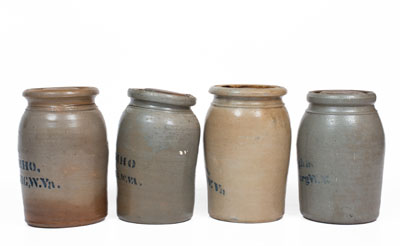 Lot of Four: A. P. Donaghho / Parkersburg, West Virginia Stoneware Canning Jars