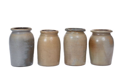 Lot of Four: A. P. Donaghho / Parkersburg, W. VA Stoneware Canning Jars